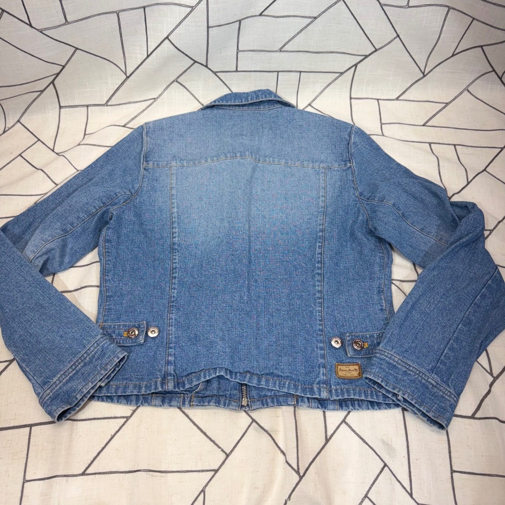 Lauren Jeans Co Ralph Lauren Denim Jacket Petite Small Blue Full Zip Trucker - Picture 8 of 8